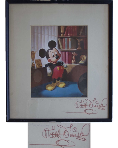 Walt Disney Signed Print of Mickey Mouse -- With Phil Sears COA